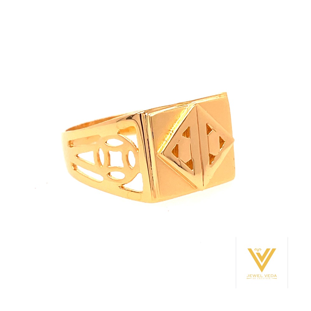 22k yellow gold mighty plain ring
