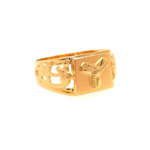 22k yellow gold hero plain ring