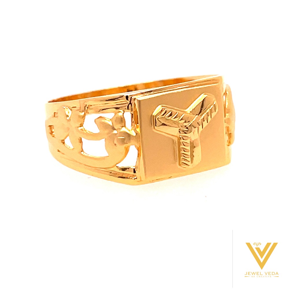 22k yellow gold hero plain ring