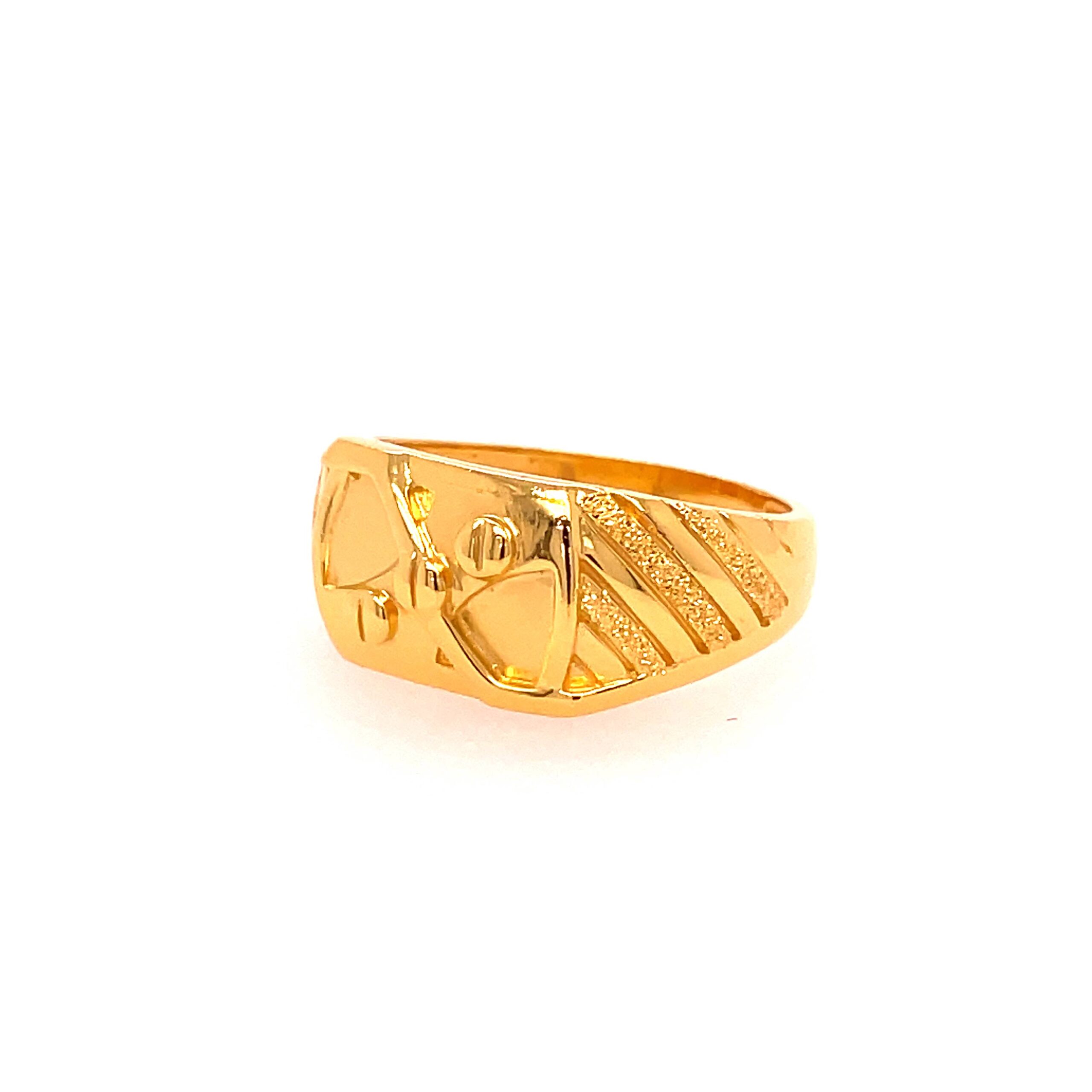 22k Yellow Gold Unique Plain Ring - Image 3