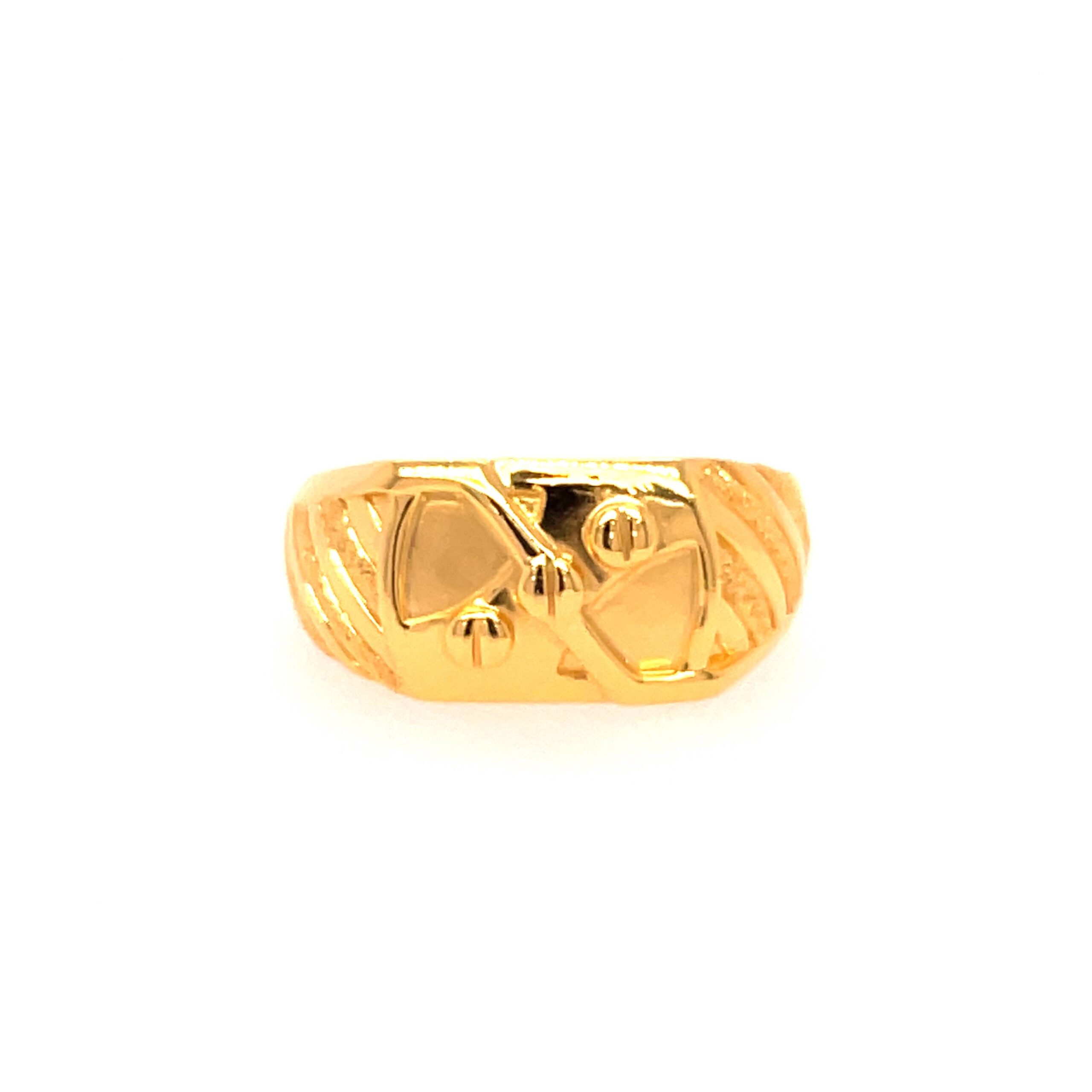 22k Yellow Gold Unique Plain Ring - Image 2