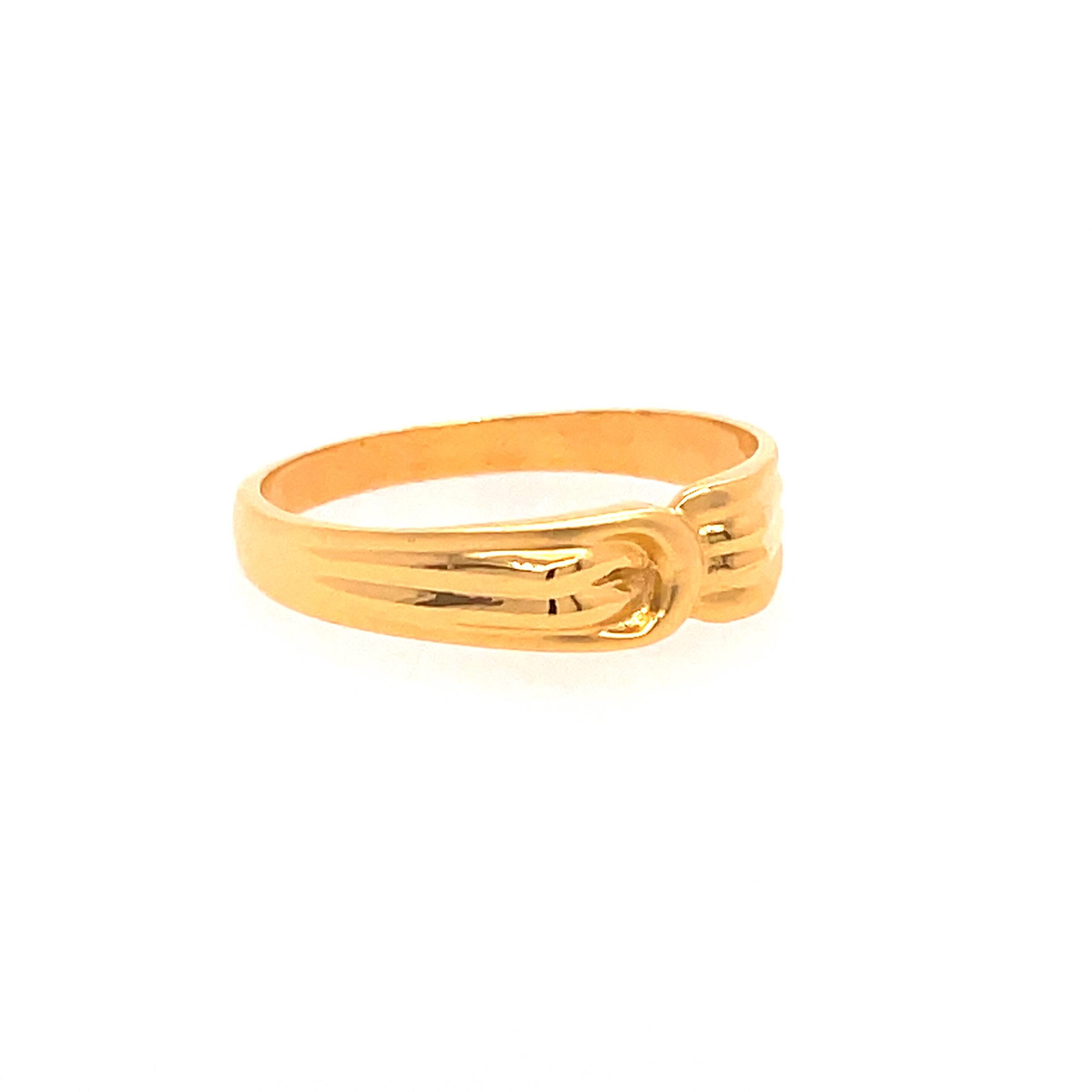 22k yellow gold plain ring - Image 3