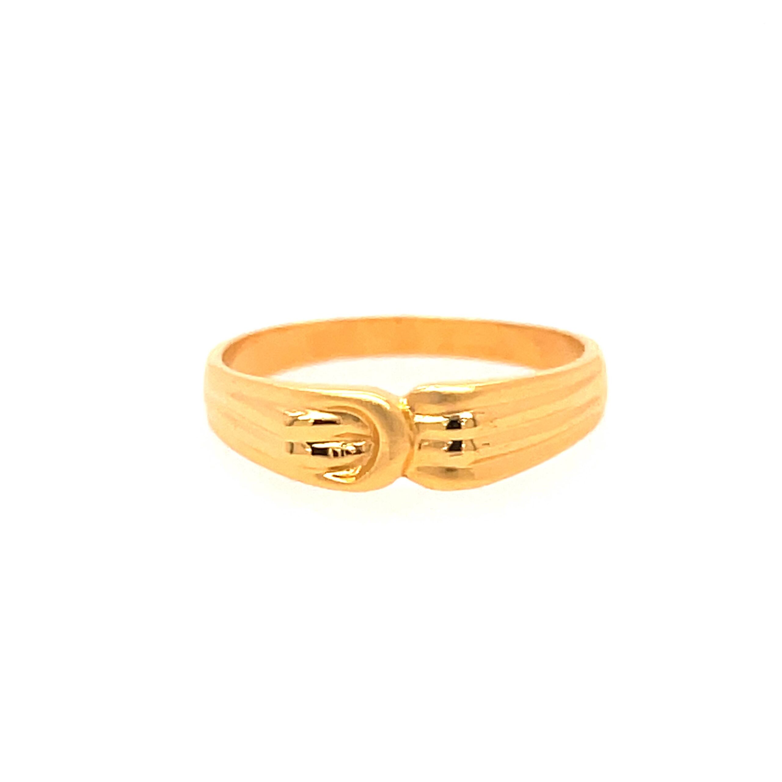 22k yellow gold plain ring - Image 2