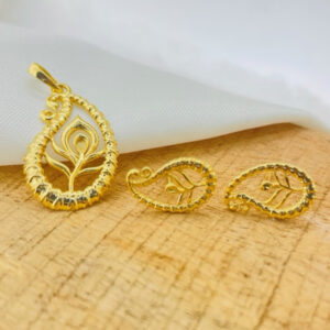 22k Gold Plain Fancy Pendant Set