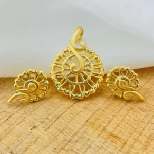 22k Gold Plain Elite Pendant Set