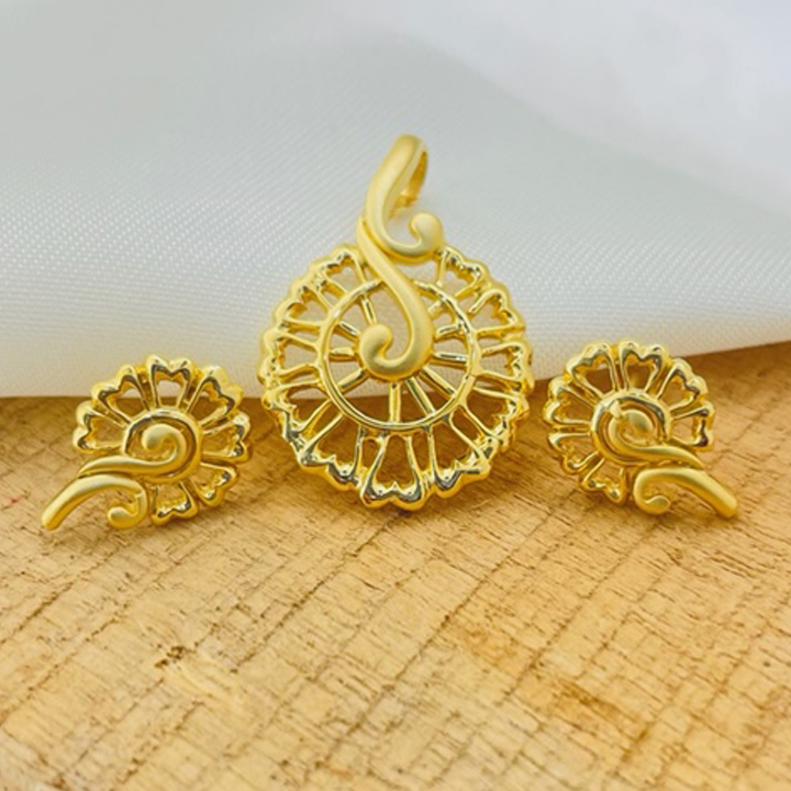 22k Gold Plain Elite Pendant Set