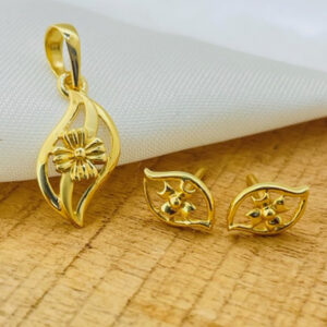 22k Gold Plain Unique Pendant Set
