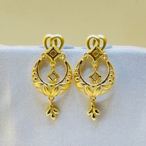 22k Yellow Gold Traditional Chandbali Plain Earrings