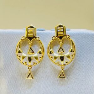 22k Yellow Gold Traditional Chandbali Plain Earrings