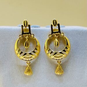 22k Yellow Gold Traditional Chandbali Plain Earrings