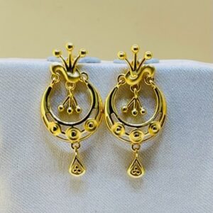 22k Yellow Gold Traditional Chandbali Plain Earrings