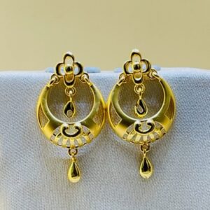 22k Yellow Gold Traditional Chandbali Plain Earrings