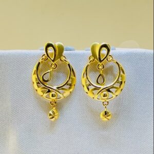 22k yellow gold traditional chandbali plain earrings