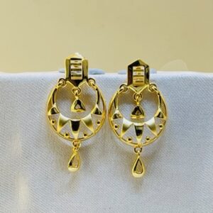 22k yellow gold traditional chandbali plain earrings