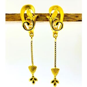 22k yellow gold beautiful plain earrings