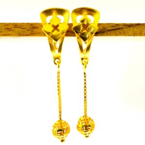 22k yellow gold plain earrings