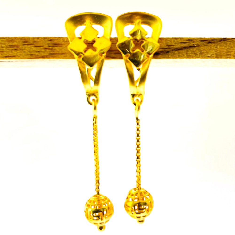 22k yellow gold plain earrings