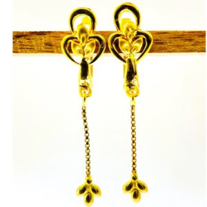 22k yellow gold elegant plain earrings
