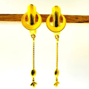 22k yellow gold traditional plain earrings