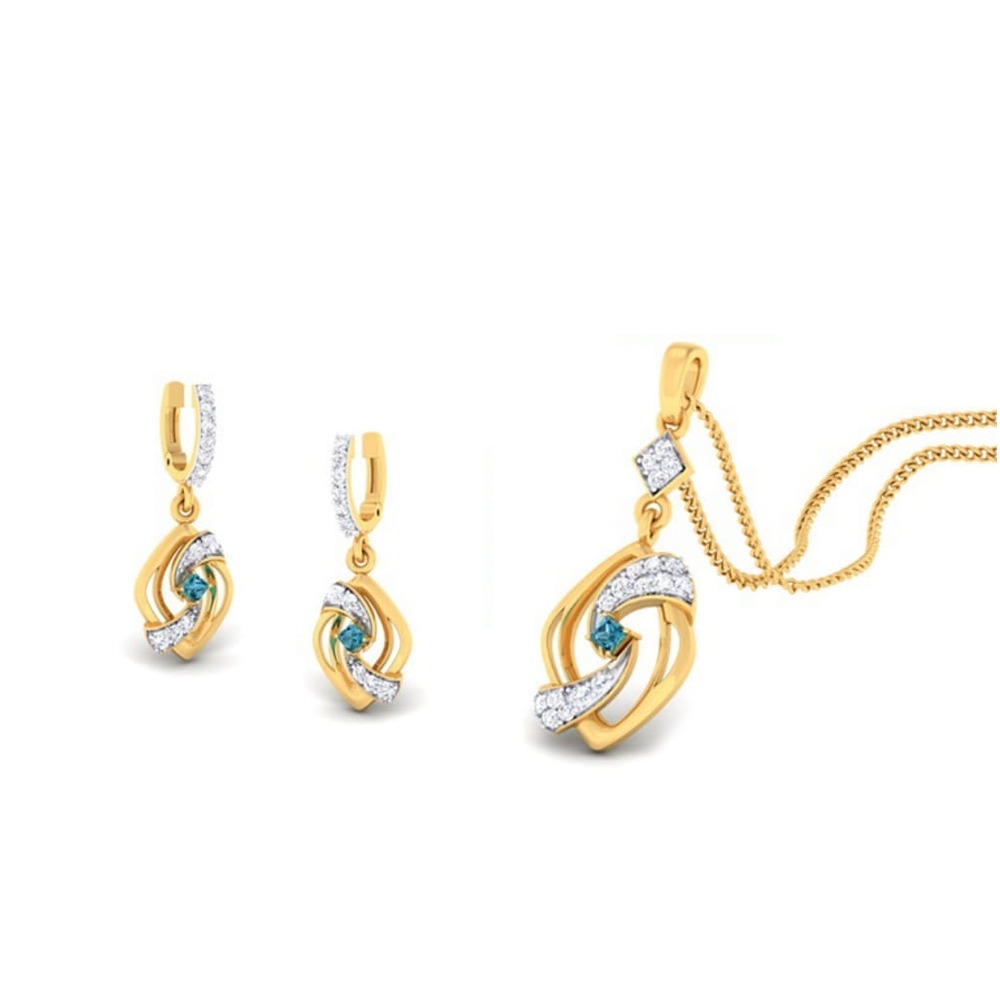 22k gold cz divine pendant set