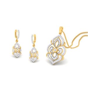 22k gold cz arris pendant set