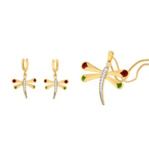 22k gold cz shine pendant set