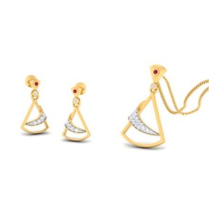 22k gold cz elite pendant set