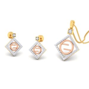 22k gold cz elegant pendant set