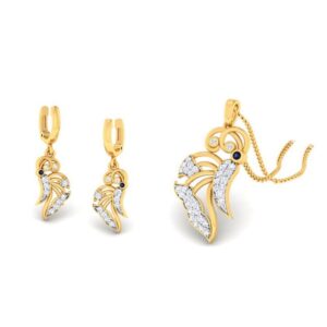 22k gold cz dea pendant set