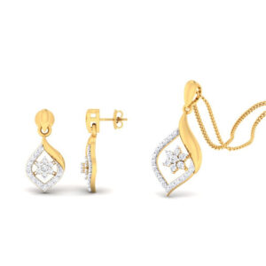 22k gold cz dazzing pendant set