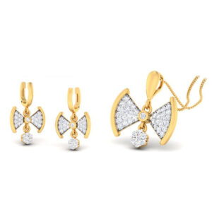 22k gold cz twill pendant set
