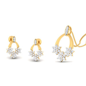 22k gold cz beautiful pendant set
