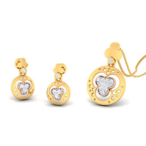 22k gold cz braha pendant set