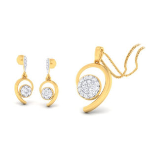 22k gold cz everly elegant pendant set