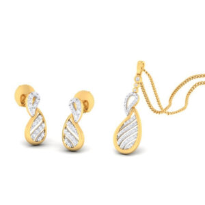 22k gold cz amour pendant set