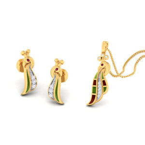 22k gold cz aster pendant set