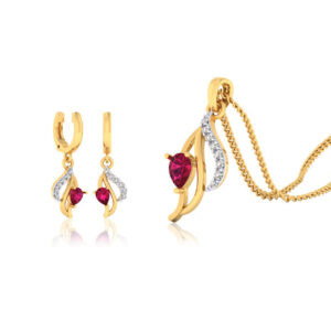 22k gold cz uraa pendant set