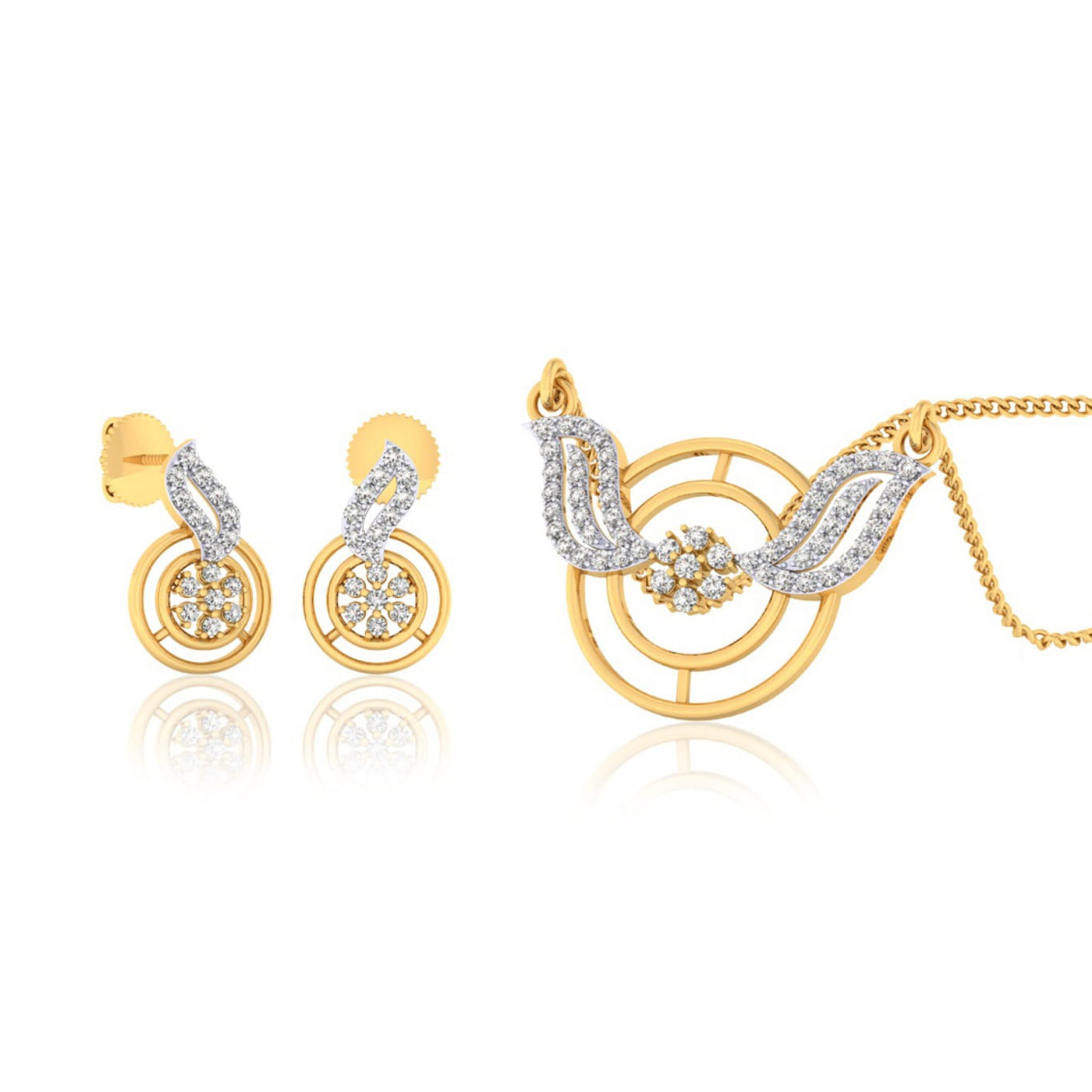 22k gold cz exclusive pendant set