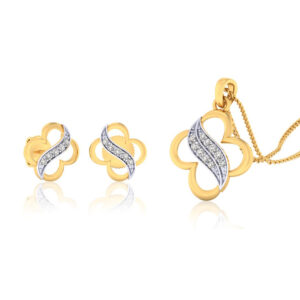 22k gold cz exotic pendant set