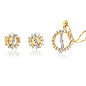 22k gold cz blissful pendant set