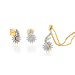 22k gold cz amora pendant set