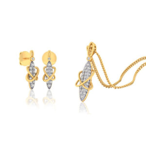 22k gold cz lilly whirl pendant set