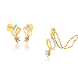 22k gold cz twill pendant set