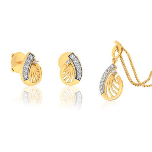 22k gold cz stylish pendant set