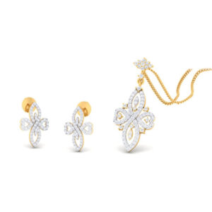 22k gold cz amora pendant set