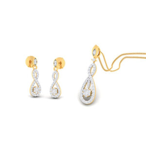 22k gold cz adele duo pendant set