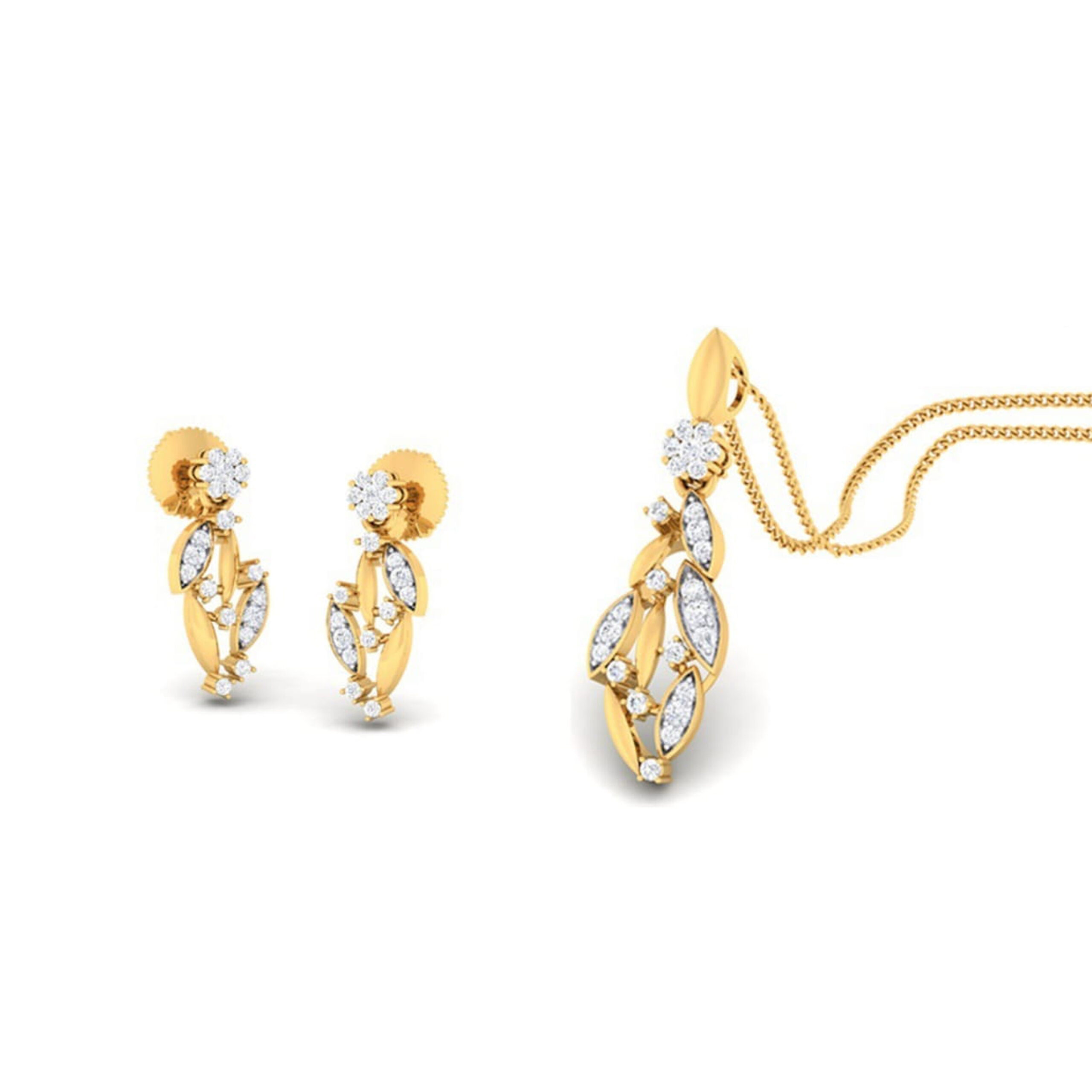 22k gold cz emine pendant set