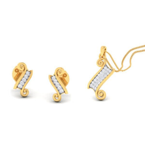 22k gold cz elegant pendant set