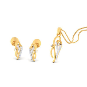 22k gold cz glorious pendant set