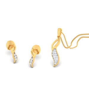 22k gold cz sunshine pendant set